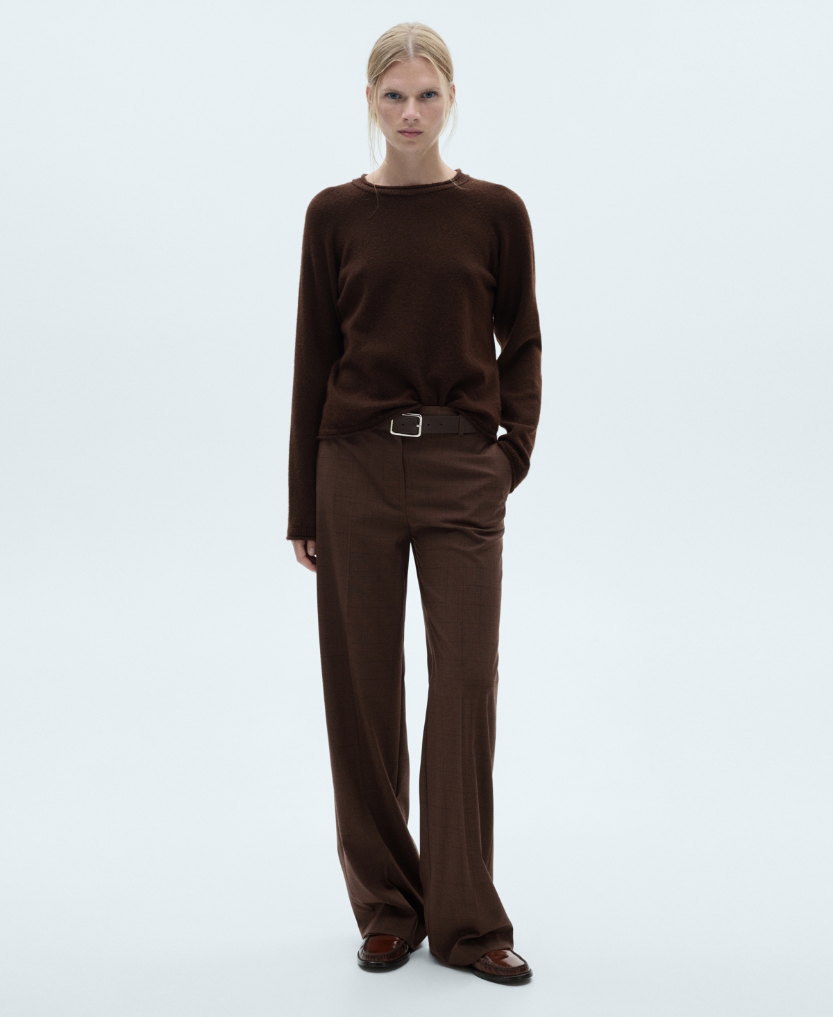 Mango Women's Straight Checked Pants
