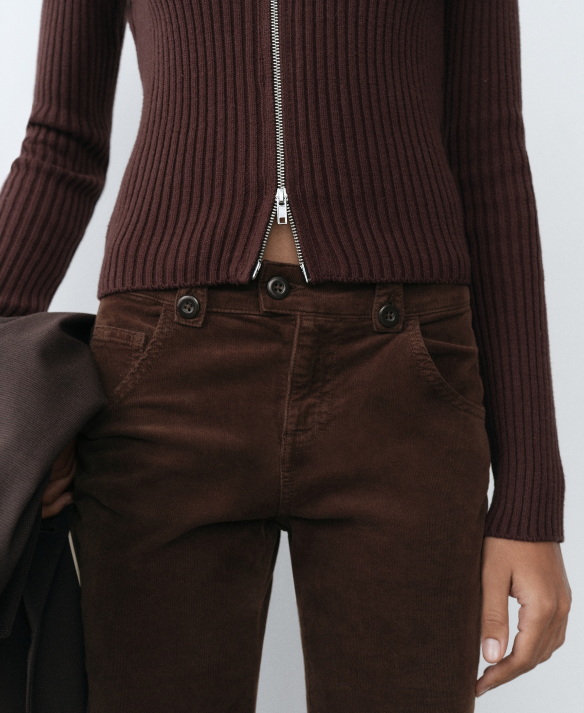 Shop Mango Women's Flared Corduroy Trousers In Brown