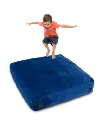 57 x 57 Inch Crash Pad Sensory Mat with Foam Blocks and Washable Velvet Cover