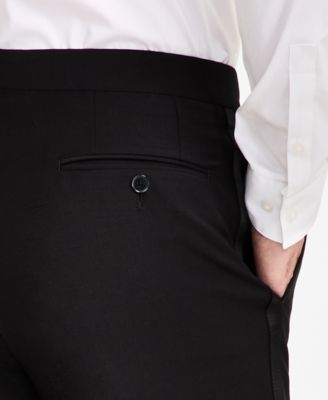 Men's Slim-Fit Wool-Blend Tuxedo Pants