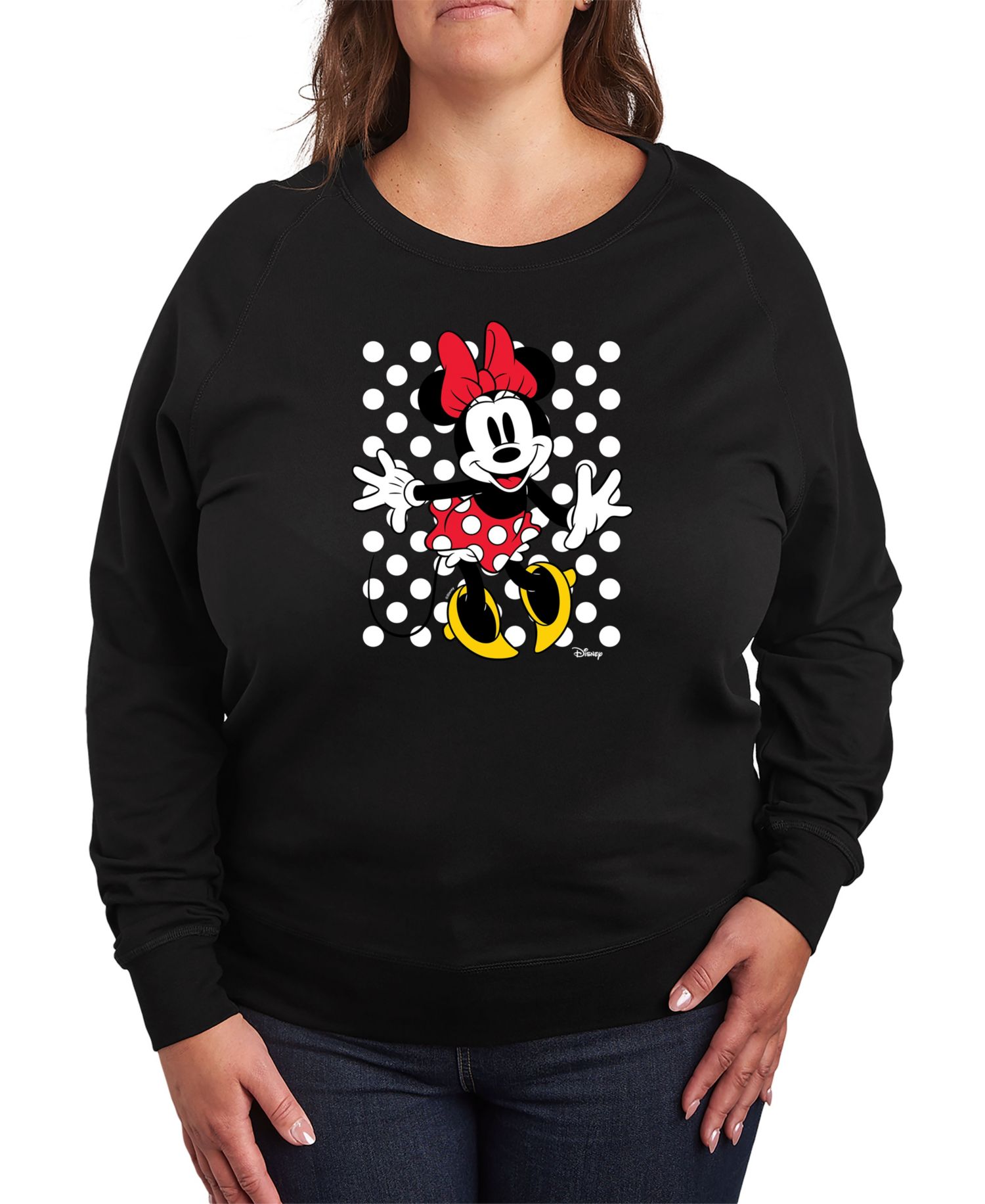 Plus Size Disney Minnie Mouse Dots Graphic Pullover T-shirt