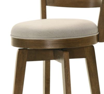 20.5" Walnut Back Counter Stool,Swivel Bar Chair with Upholstered Seat (1PK)-The Pop Home