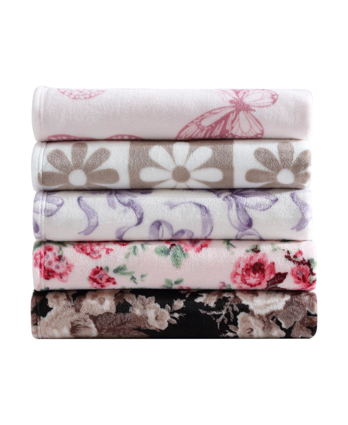 BETSEY JOHNSON BALLET BOWS ULTRA SOFT PLUSH FLEECE BLANKET, TWIN 