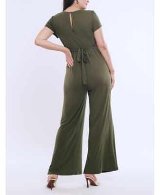 Maternity Short Sleeve V-Neck Flare Leg Jumpsuit - Motherhood