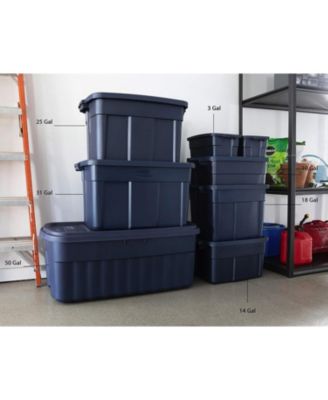 18 Gallon Stackable Storage Container, Dark Indigo Metallic (12 Pack)