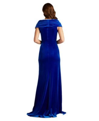 Women's Alvarez Velvet Waterfall Drape Gown