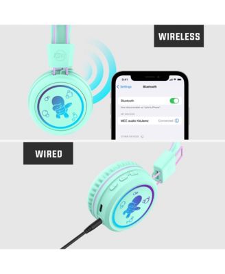 KidJamz KJ55BT Safe Listening Bluetooth Wireless Headphones for Kids w/ LED Lights