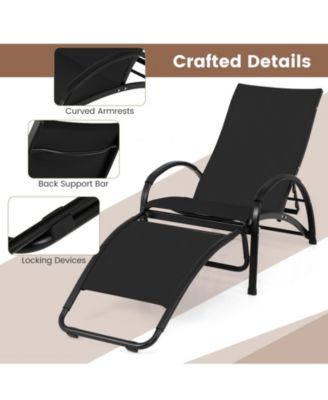 2-in-1 Outdoor Rocking Chair with 4-Position Adjustable Backrest for Patio Porch Poolside