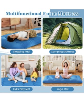 Foldable Futon Mattress with Washable Cover and Carry Bag for Camping-Twin Size