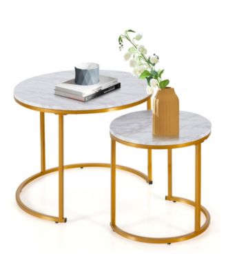 Set of 2 Modern Round Stacking Nesting Tables