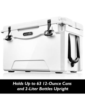 75-Quart Portable Cooler Box, Holds Up to 63 Cans (White)