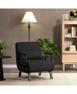 Folding 6 Position Convertible Sleeper Bed Armchair Lounge Couch with Pillow