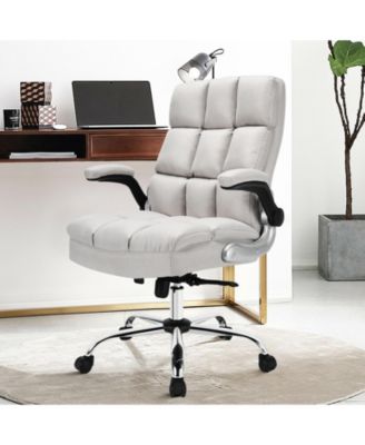 Adjustable Swivel Office Chair with High Back and Flip-up Arm