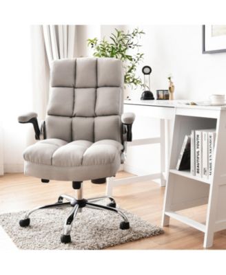 Adjustable Swivel Office Chair with High Back and Flip-up Arm
