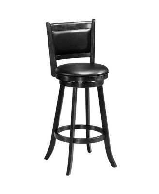 Set of 2 29 Inch Swivel Bar Height Stool Wood Dining Chair Barstool