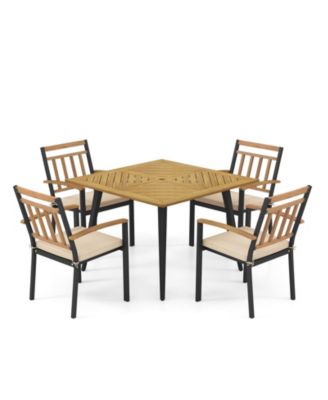5 Pieces Patio Dining Set with Cushions and 1.9 inches Umbrella Hole