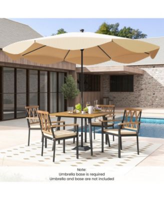 Outdoor Dining Table and Chairs with Cushions and 1.9 inches Umbrella Hole