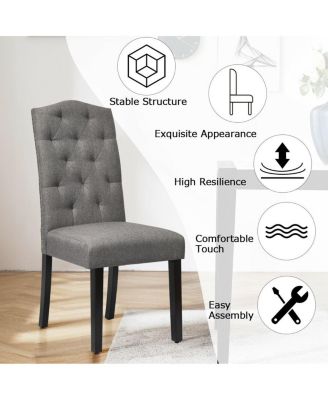 Set of 2 Tufted Upholstered Dining Chairs