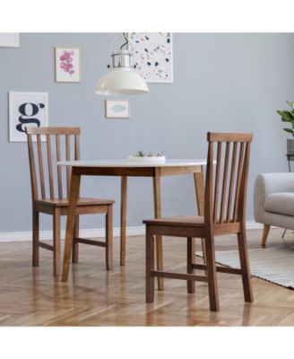 Set of 2 Dining Chairs with Solid Wooden Legs