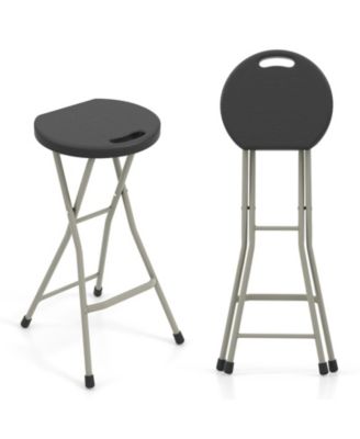 28 Inch Portable Folding Stools with 330lbs Limited Sturdy Frame