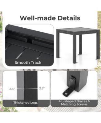 Expandable Patio Dining Table for 4-6 People