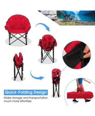 Folding Camping Moon Padded Chair with Carrying Bag