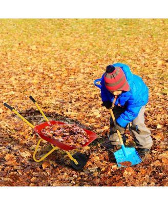 Outdoor Garden Backyard Play Toy Kids Metal Wheelbarrow