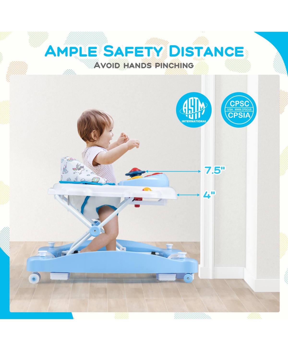 Gouun 6 1 Foldable Baby Walker with Adjustable Height