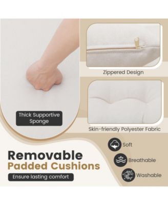 3 Piece Patio Conversation Set with Solid Acacia Wood Armrests and Tabletop