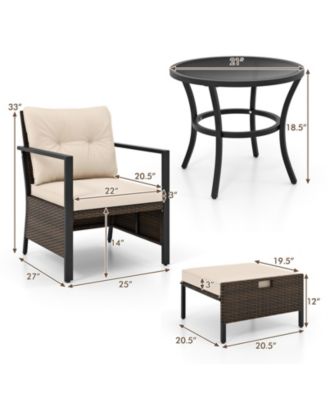 4 Piece Outdoor Furniture Set with Glass Topped Table
