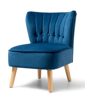 Armless Accent Chair Tufted Velvet Leisure Chair