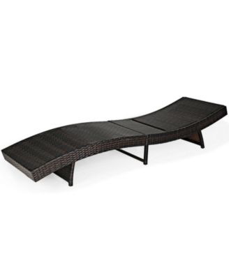 Patio Folding Adjustable Rattan Chaise Lounge Chair with Cushion