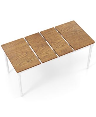Extendable Dining Table with Rubber Wood Legs for 4-8 People