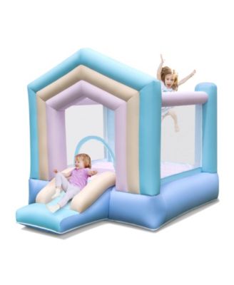 Kids Bounce House with Slide and Basketball Rim Bouncy Castle for Party without Blower
