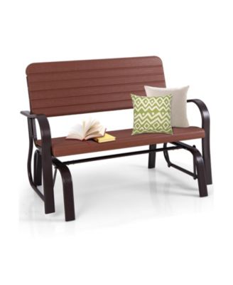 2-Seat Porch Glider with HDPE Back Seat and Steel Frame