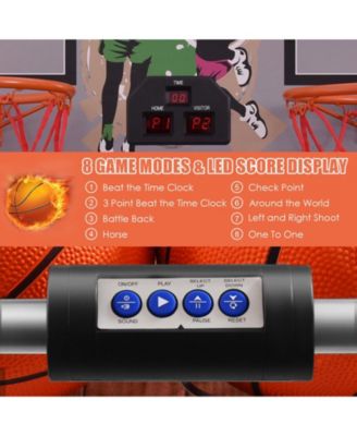 Foldable Double Electronic Basketball Game with 4 Balls Indoor