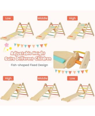 3-in-1 Climbing Set Foldable and Adjustable Kids Triangle Set