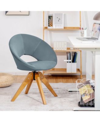 Swivel Accent Chair with Oversized Upholstered Seat for Home Office