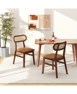 Indoor Mid Century Wood Dining Chairs Set of 2 for Dining Room