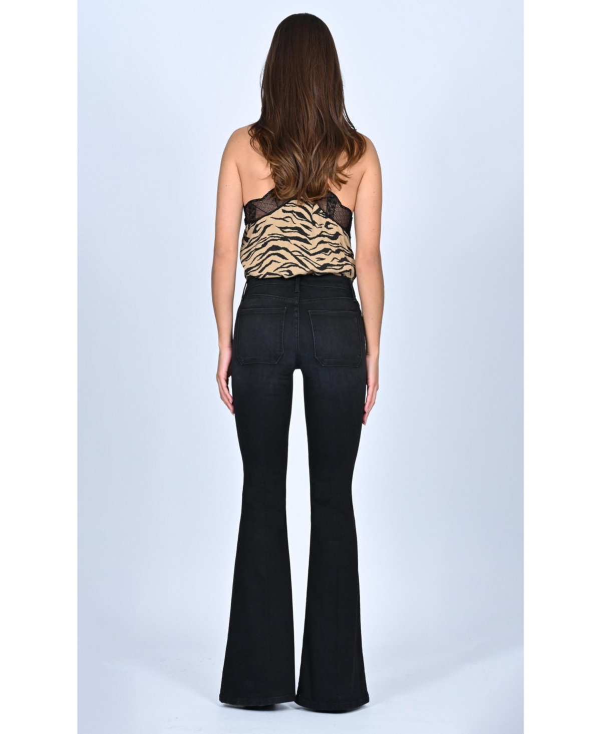 Orchid Denim Women's Audrey Patch Pocket Flare Jean - Black
