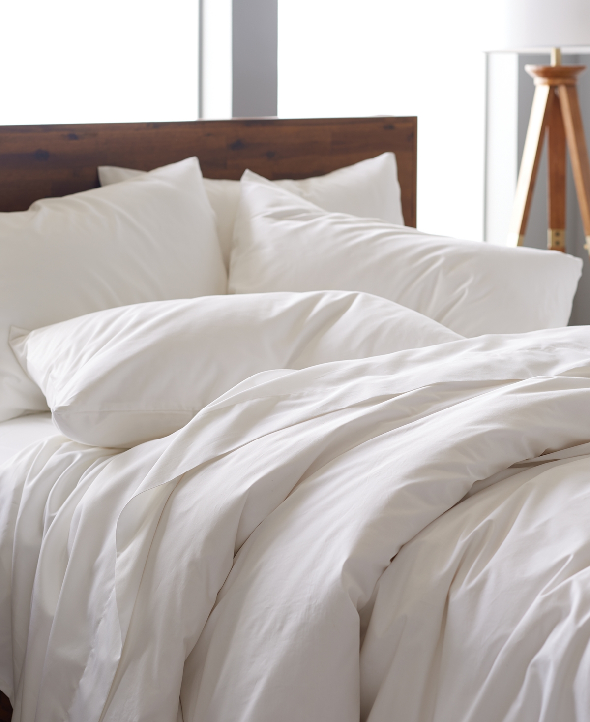 Ella Jayne Percale Cool And Crisp 500 Thread Count 100% Cotton Pillowcase Set, King In White