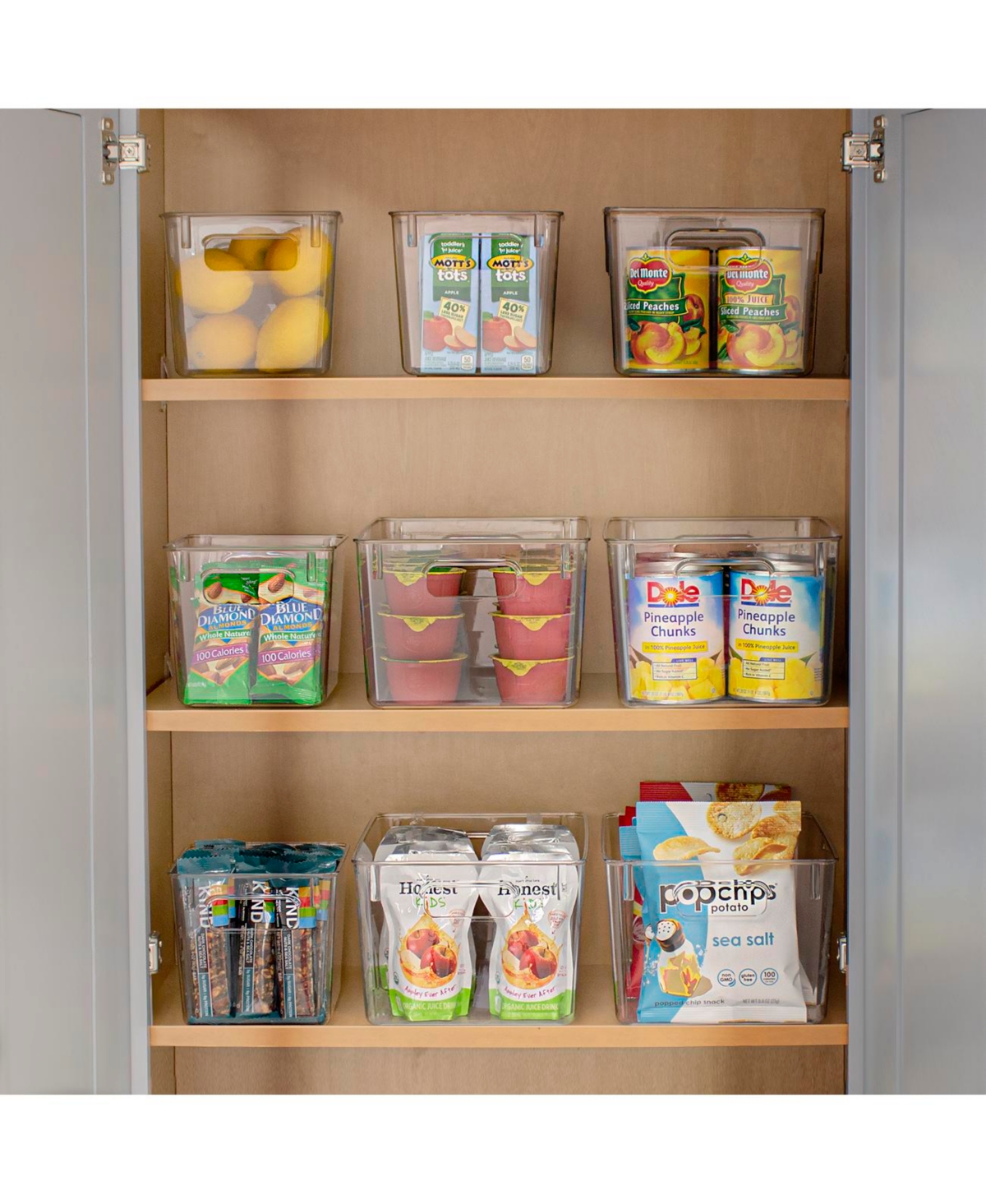 Sorbus 8 Pack Medium Clear Acrylic Storage Bins