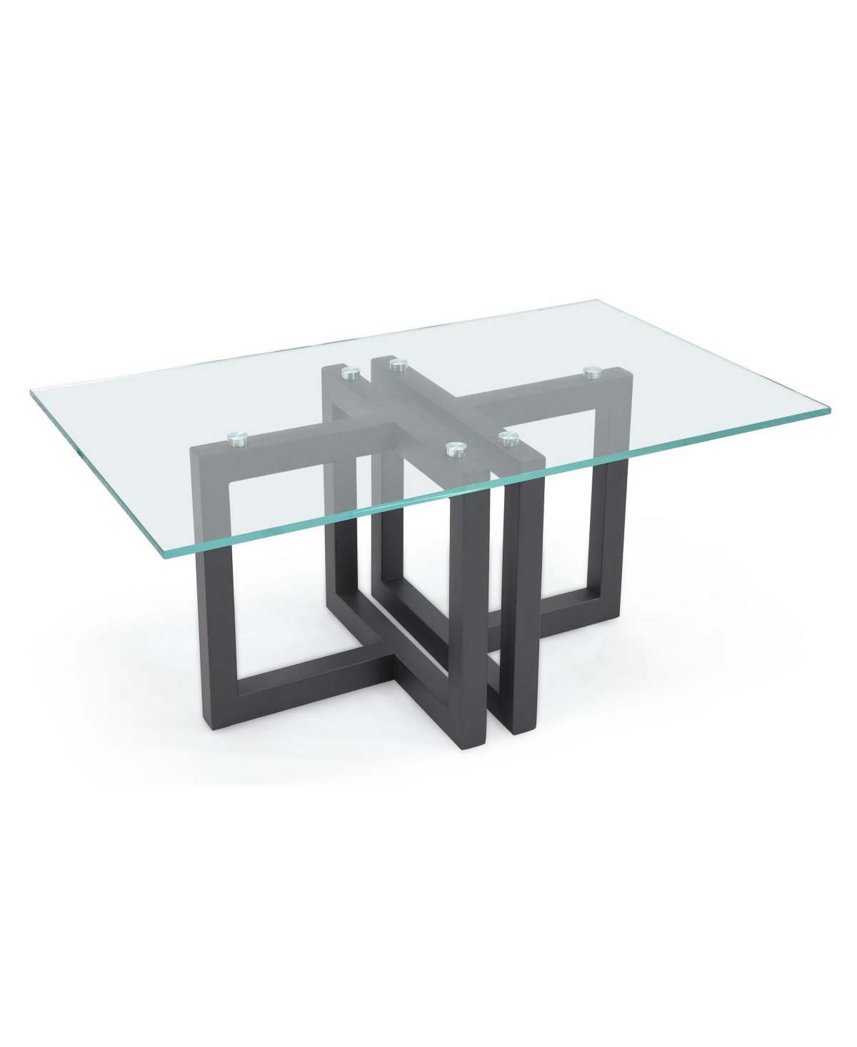 Macy's Emila 48" Rectangle Glass Mix And Match Coffee Table In Clear Glass,gunmetal