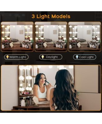 Vanity Desk with Mirror and Lights - Vanity with 3 Lighting Options