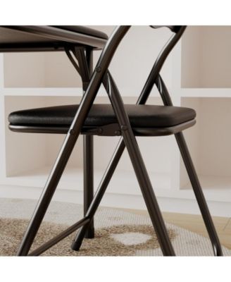 Boys and Girls Folding Table and Chair Set of 3, Featuring a Portable Table and Chairs with Ssoft Pu Cushions. No Assembly is Required, Perfect for Eating, Reading, and Playing