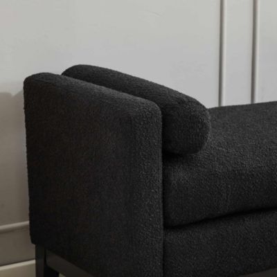 66" Upholstered Bench, Boucle Ottoman for Bedroom, Living Room, or Entryway-The Pop Home