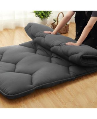Queen Size Japanese Futon Mattress, Foldable Roll-Up Floor Mat, Tatami & Camping Pad