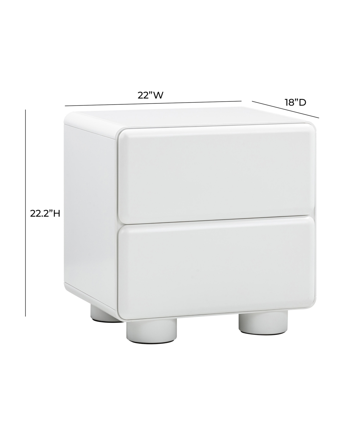 Shop Tov Furniture 18" Wood Nightstand In White