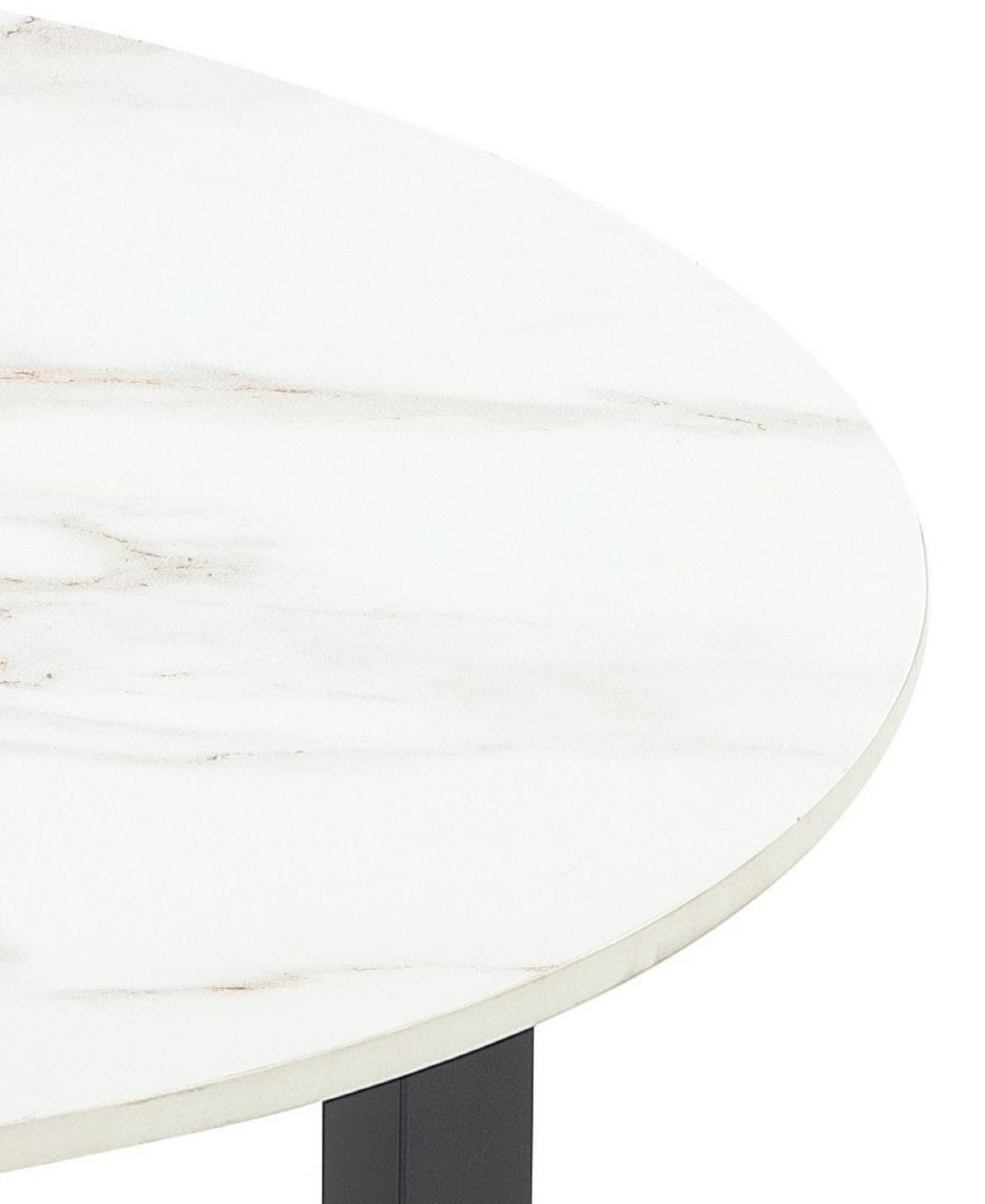 Macy's Emila 38" Round Sintered Stone Mix And Match Coffee Table In White Sintered Stone,gunmetal