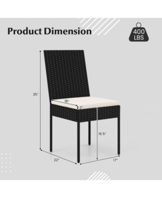 PE Wicker Patio Chairs Set of 4 with Cushions for Porch Deck Garden and Backyard-4 Pieces